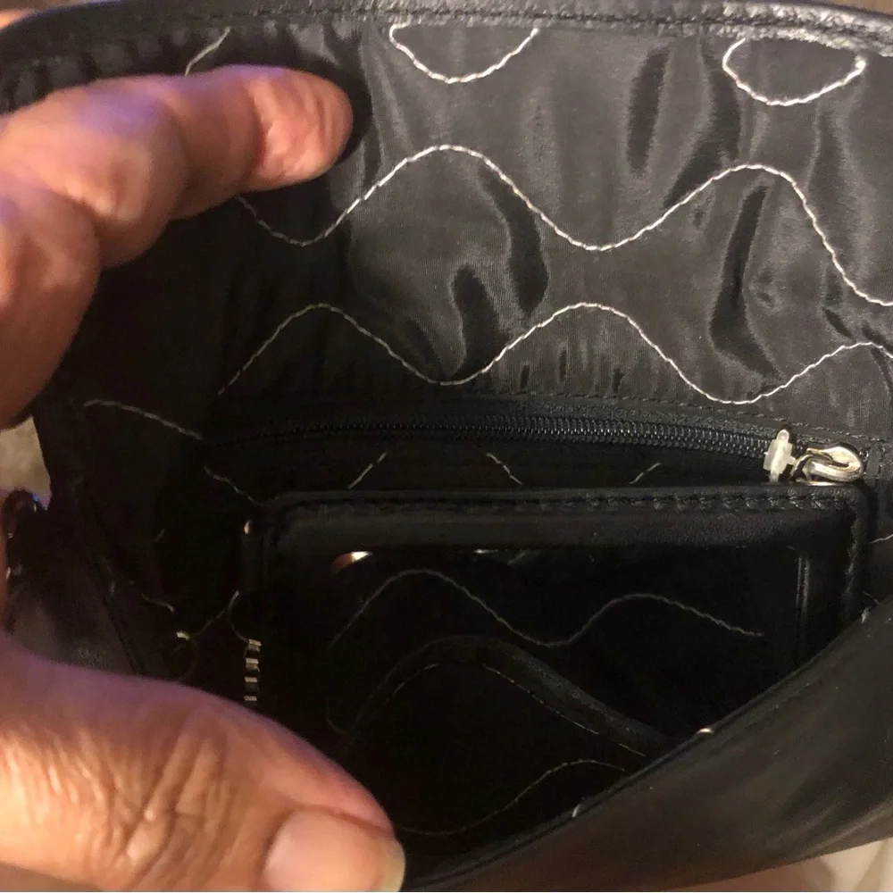 Armani Exchange Women’s Leather Wristlet Cosmetic Makeup Mirror Bag